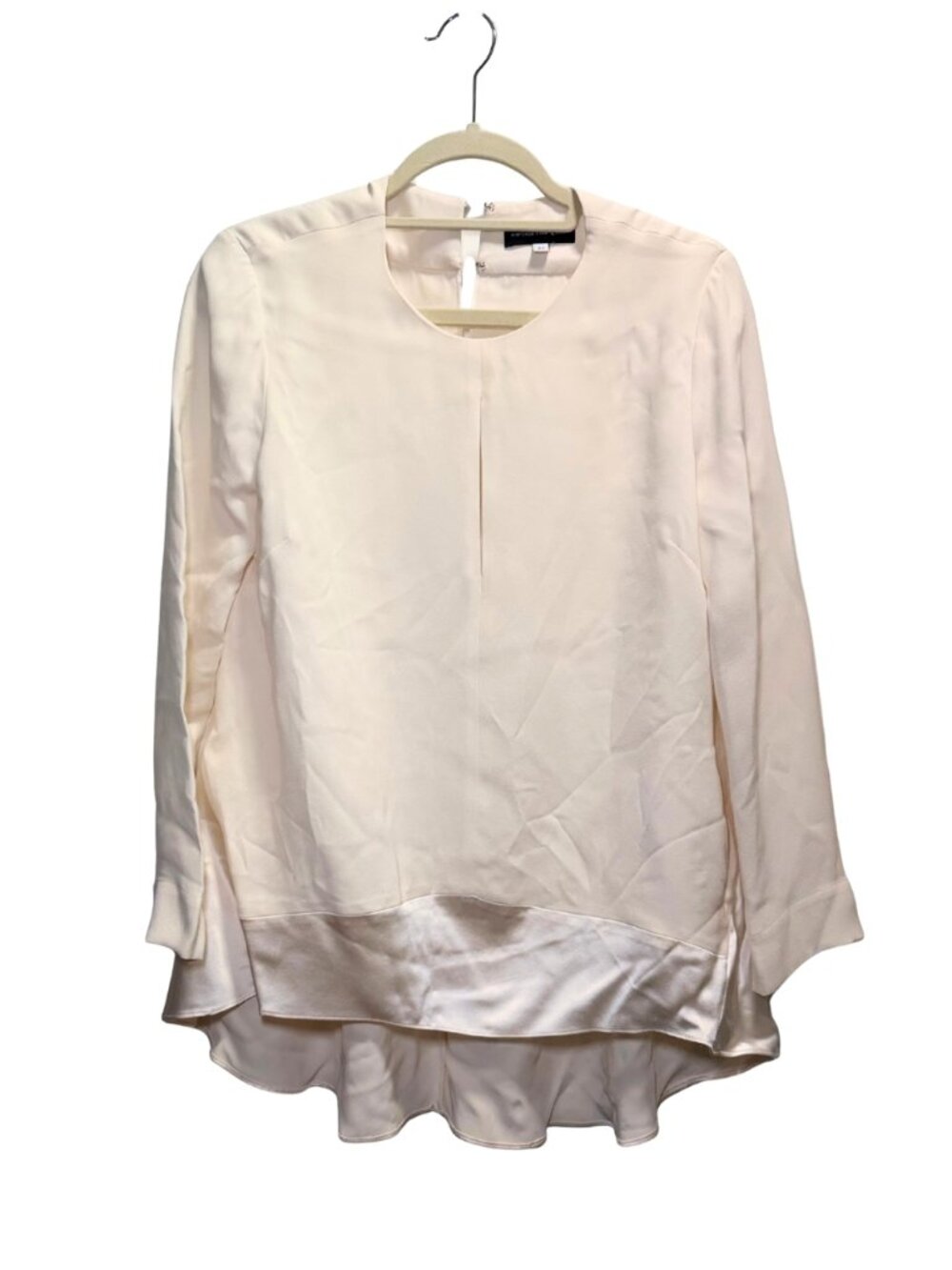 Narciso Rodriguez Ivory Silk High-Low Blouse 42